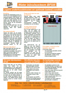 Informatie watervulsysteem BFSIII tractie batterij accu Informatie watervulsysteem BFSIII tractie batterij accu